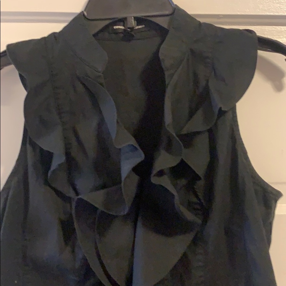 Black Ruffle Blouse Tank - Picture 3 of 3